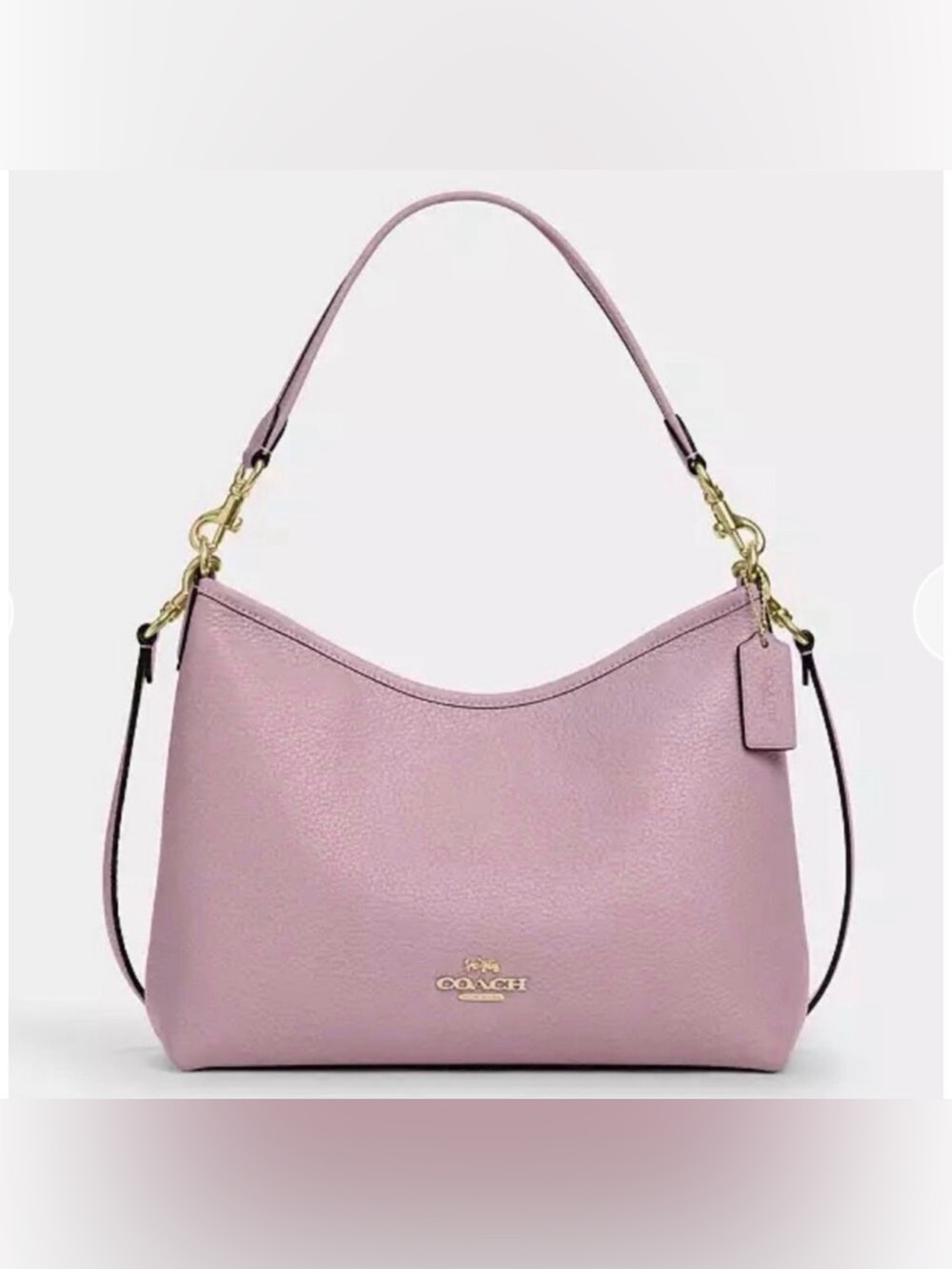 🌸Coach NWT Laurel Carnation Pink Pebbled Leather Shoulder Bag with Gold Hardware